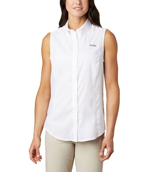 Columbia PFG Tamiami Shirts White For Women's NZ58312 New Zealand